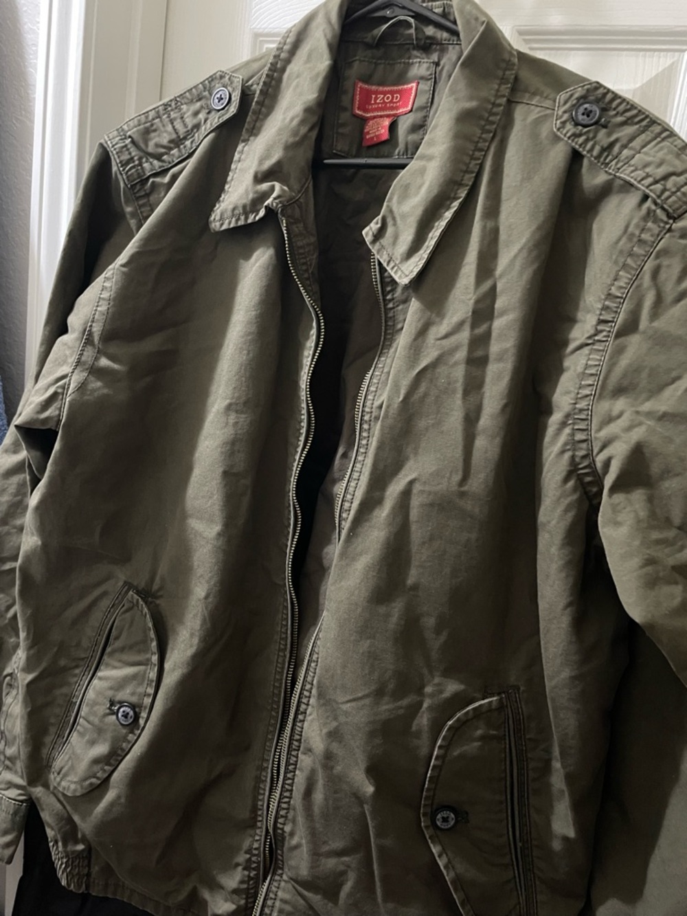 Izod Men's Military-Style Olive Field Jacket